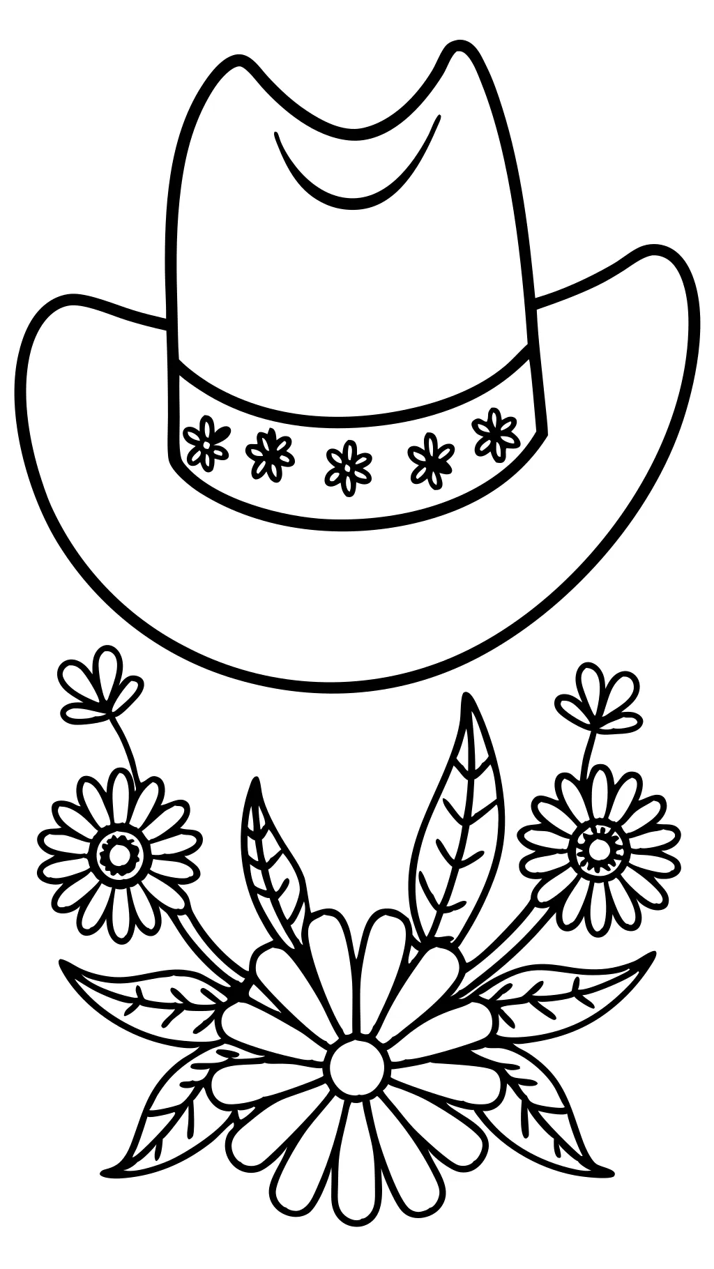 cowgirl hat coloring page